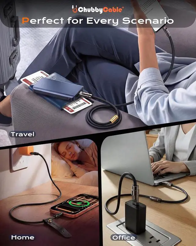 Alt view image 4 of 7 - chubbycable Black Chubby Black Samurai Edition 240W USB C Cable Fast Charging Cable Durable Silicone Charger Cord Compatible with iPhone 17-15 Series iPad MacBook Airpods, Type C to Type C, 16.4FT