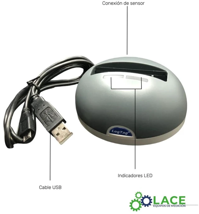 Alt view image 2 of 6 - LTI-HID, LogTag Desktop USB Interface Cradle for All LogTag 3-pin Data Loggers, Includes USB Connection Lead, Charcoal/Grey