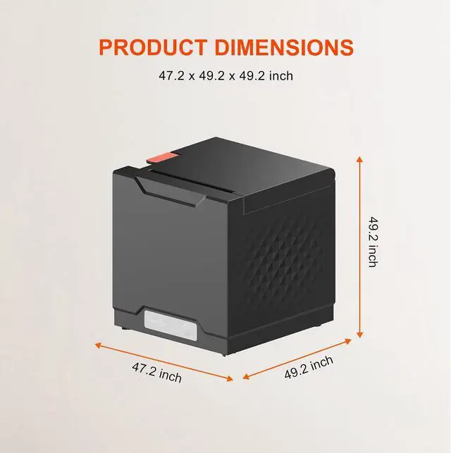 Alt view image 2 of 7 - Thermal Receipt Printer, Restaurant Kitchen Printer, 80mm POS Printer with Auto Cutter, USB/Ethernet Interface, for Windows/Mac/Linux, Not Compatible with Square