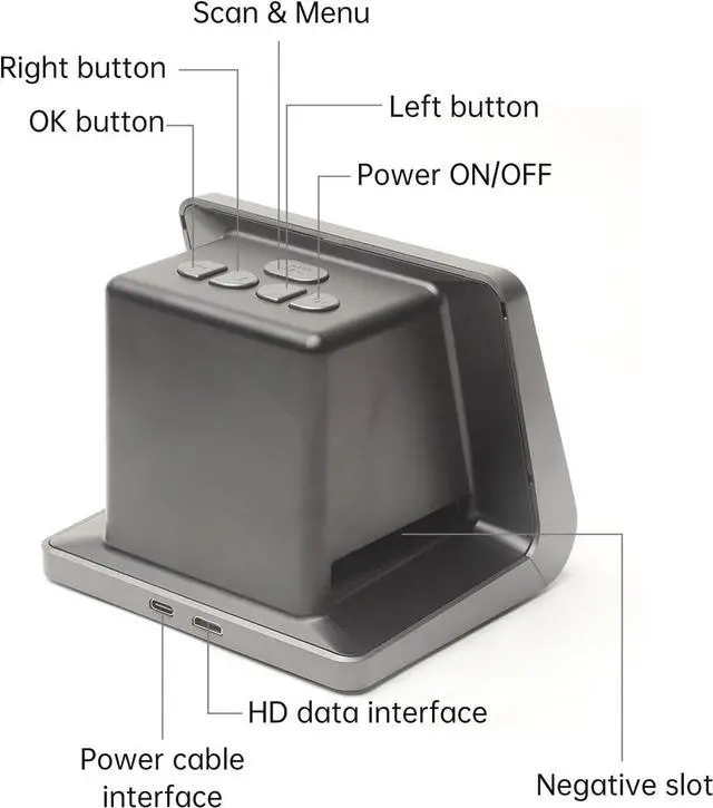 Alt view image 5 of 7 - Film and Slide Scanner, Converts 135 Film 126KPK 110 Super8 Monochrome Slides to Digital JPEG Photos, Built in 16GB Memory 5 Inch LCD Screen, for PC TV Vista 7 8 10 M