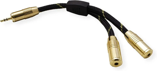 Alt view image 2 of 3 - Roline Gold 3.5mm Audio Stereo Split Y Adapter Cable