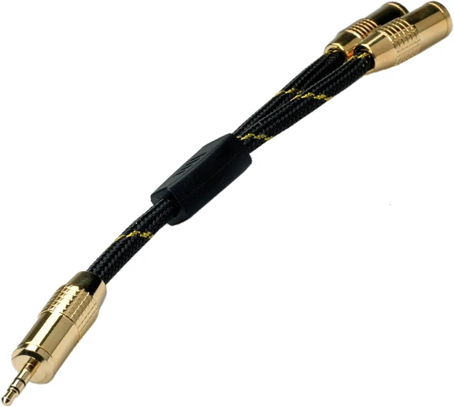 Alt view image 3 of 3 - Roline Gold 3.5mm Audio Stereo Split Y Adapter Cable