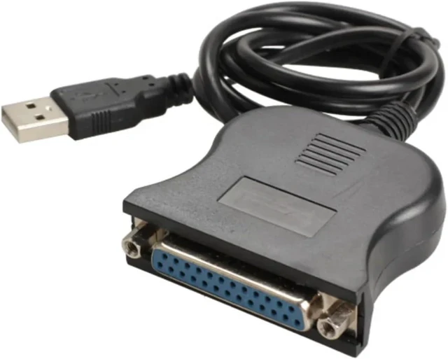 Alt view image 2 of 6 - USB A to IEEE 1284 Parallel 25-Pin LPT Print Converter Cable USB to DB25 Female Port Adapter Cord