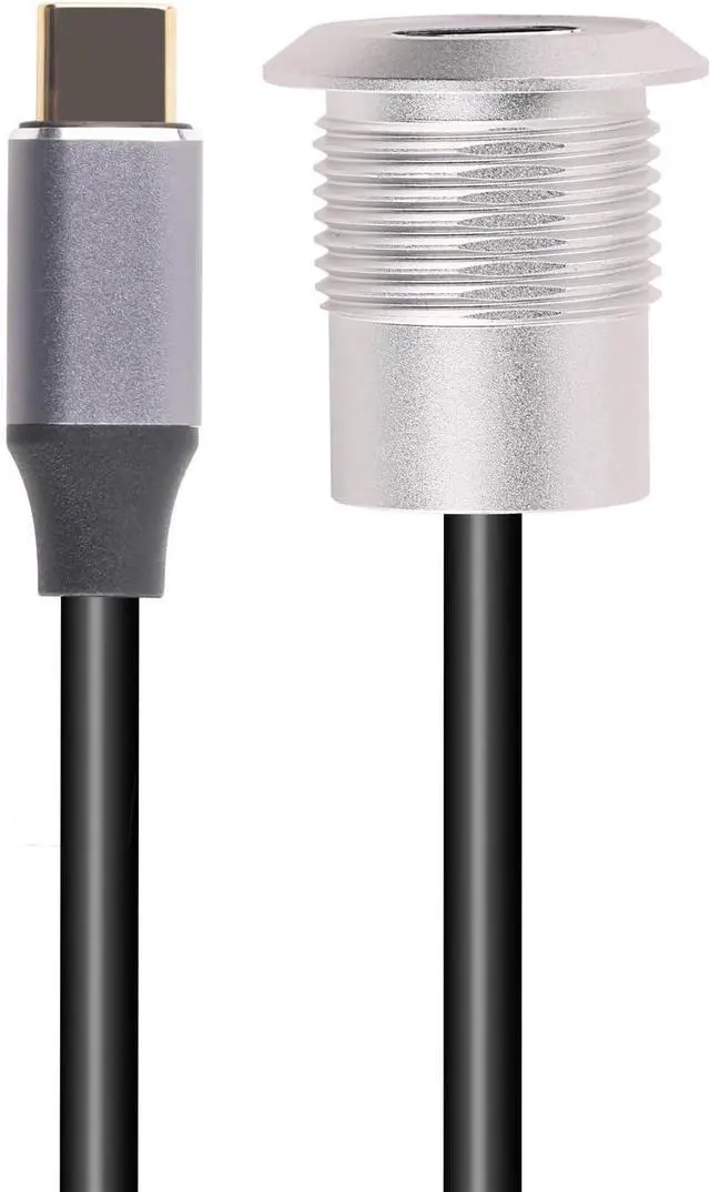 Alt view image 2 of 5 - USB USBC Type C Typec Female to Female F-F Panel Mount Extention Round Metal Adapter