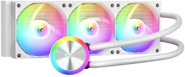 Main image of darkFlash DG360 All-in-one Liquid CPU Cooler, High-Performance Pump, ARGB Sync, PWM Daisy Chain Connection Fans, AIO Cooler Compatible with Intel 1851/1700, AMD AM4/AM5 (White, 360mm AIO)