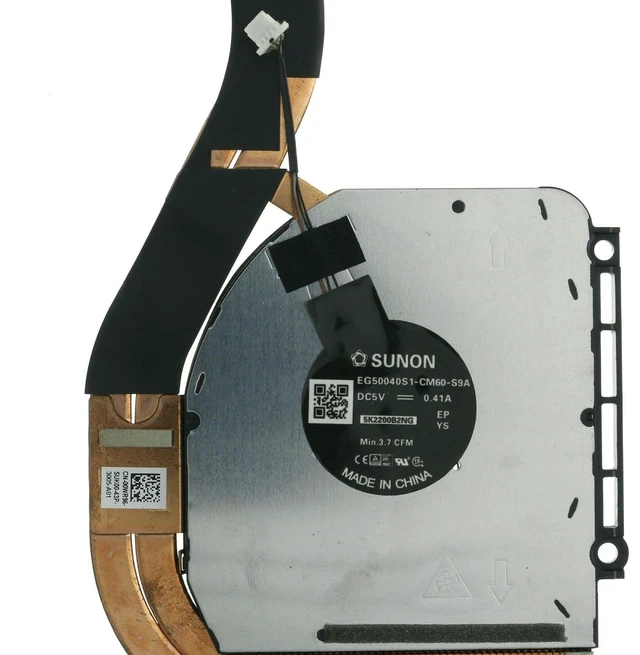 Alt view image 3 of 6 - 00WR96 CPU Cooling Fan with Heatsink Replacement for Dell Latitude 7420 E7420 0WR96 AT30S002ZSL EG50040S1-CM60-S9A DC 5V 0.41A 4-PIN