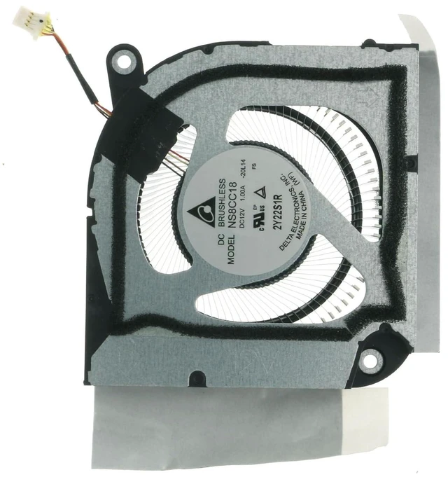 Alt view image 3 of 5 - Replacement Part CPU AeroBlade 3D Cooling Fan for Acer Predator Helios 300 PH317-55 NS8CC18-20L14 DC28000W5D0 DC12V 1.00A Metal Blades