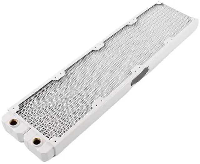 Alt view image 2 of 4 - Computer Water Cooling Piano White Copper Radiator 14 Flat Tube Single Layer Copper fin Suitable 12cm Fan. TSRP-TW480W
