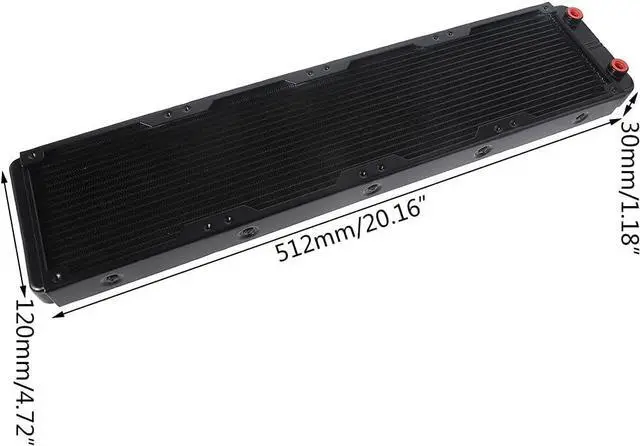 Alt view image 5 of 5 - 480mm 18 Tube Computer Water Cooling Radiator G1/4 Female Thread Heat Dissipation for Computer PC CPU Water Cool