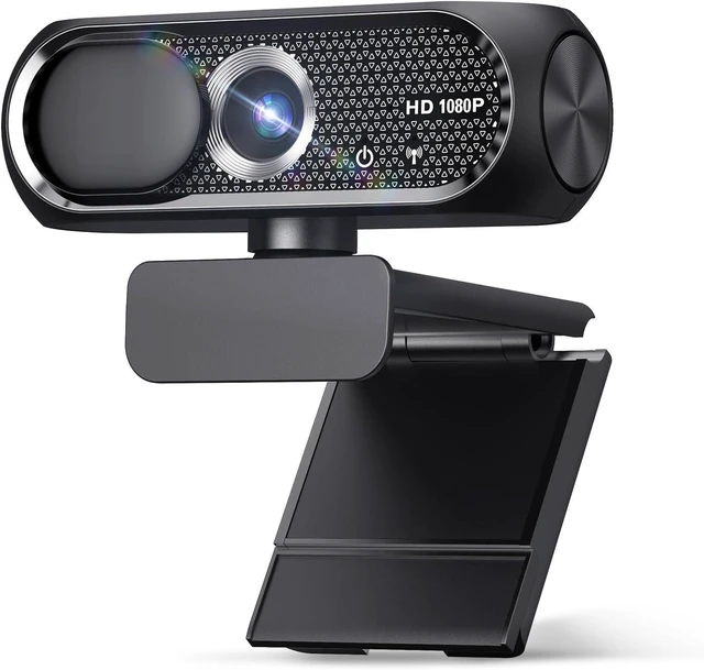 Main image of 1080P HD Webcam with Microphone, Privacy Cover, Wide-Angle Lens, Plug & Play USB Webcam for Laptop, Desktop, PC, Mac, Zoom, Skype (Deep Black)
