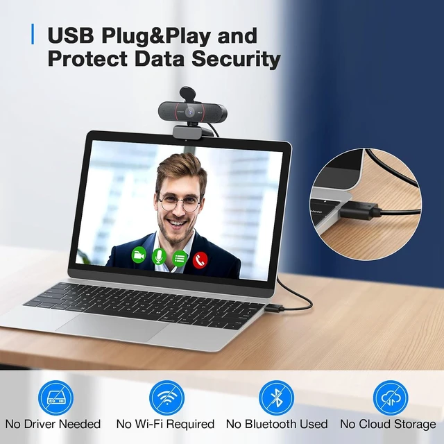 Alt view image 7 of 7 - EMEET C960 4K Webcam for PC, PDAF Auto Focus, Dual Omni Mics, 73° FOV