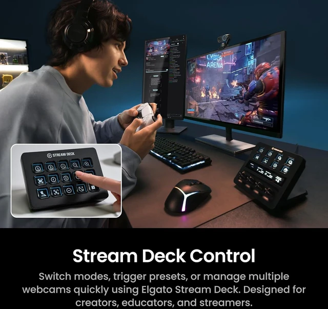 Alt view image 6 of 7 - Insta360 Link 2 Pro 4K PTZ Webcam for PC/Mac, 1/1.3 Sensor, Low-Light, AI Tracking, HDR, Directional Noise-Canceling Mics, Supports Stream Deck, Zoom, Teams, Twitch for Streaming or Meetings