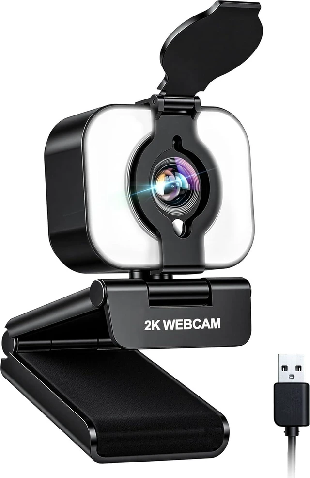 Main image of Atatat 2K Webcam for PC with Light, Microphone, Privacy Cover