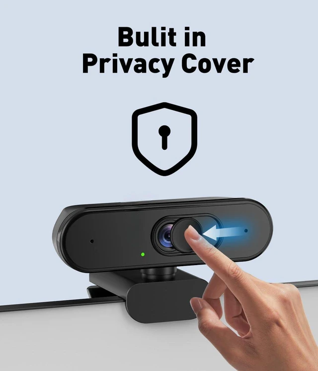 Alt view image 7 of 7 - 4K USB Webcam with Autofocus, Mic and Privacy Cover for PC/Laptop