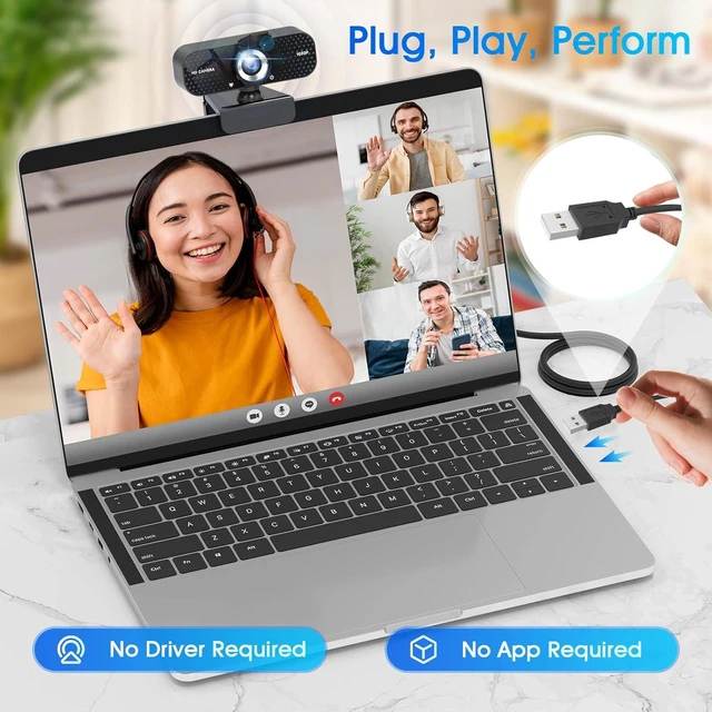 Alt view image 6 of 7 - TRAUSI 1080P FHD Webcam with Noise-Canceling Mic, Auto Light Correction, Privacy Cover and Wide Angle Lens, Plug & Play USB Camera for Laptop/Desktop/PC/Mac, Compatible with Zoom/Teams/Streaming