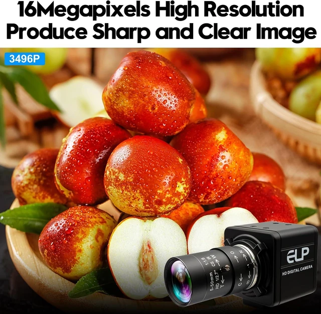 Alt view image 2 of 7 - USB Camera 16 Megapixes High Resolution 5K USB Webcam with CS Mount 5-50mm Manual Varifocus Lens Close UP OpenCV Camera Free Driver Plug and Play for Windows Linux Laptop Jetson Nano