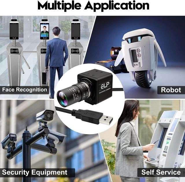 Alt view image 7 of 7 - USB Camera 16 Megapixes High Resolution 5K USB Webcam with CS Mount 5-50mm Manual Varifocus Lens Close UP OpenCV Camera Free Driver Plug and Play for Windows Linux Laptop Jetson Nano