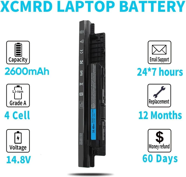 Alt view image 5 of 7 - Emanjor XCMRD 14.8V Battery for Dell Inspiron 15 3000 Series 3542 3543 3521 3537 3531 3541 17 3721 3737 15R 5537 5521 17R 5737 5721 14 3421 3437 3443 14R 5421 Latitude 3540 3440 P28F P40F FW1MN 4WY7C