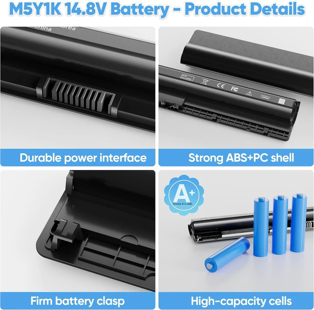 Alt view image 4 of 7 - 40Wh M5Y1K 14.8V Battery for Dell Inspiron 14 15 17 5000 3000 Series 5559 5558 5566 3551 3451 3558 3552 i3558 3567 5755 5756 5458 5759 5758 5759 VN3N0 HD4J0 GXVJ3 P51F P63F P47F P52F 453-BBBQ P64G