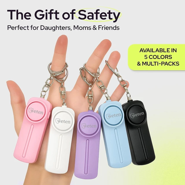 Alt view image 7 of 7 - Personal Safety Alarm Keychain for Women, 130dB Siren, 2 Pack Black