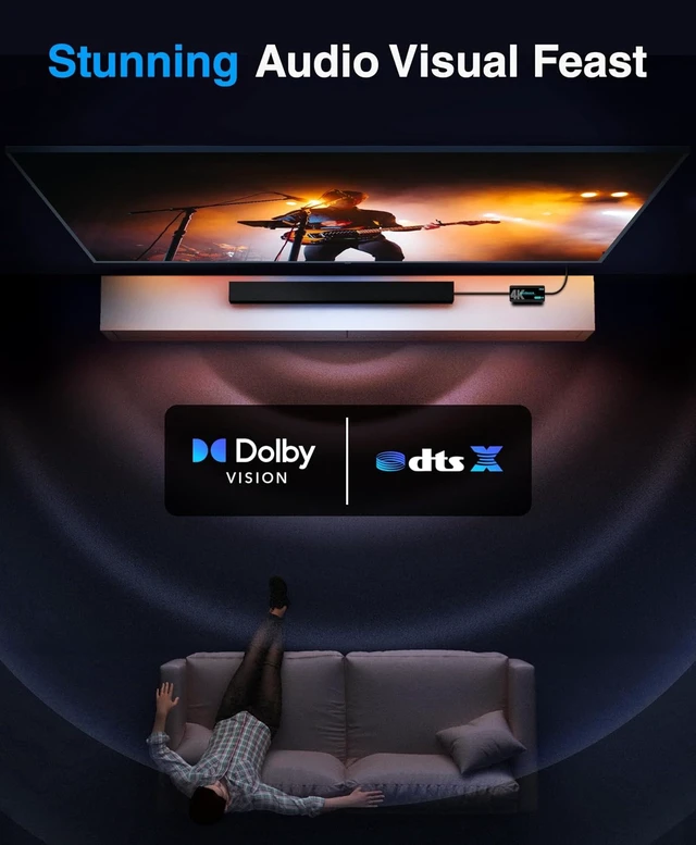 Alt view image 7 of 7 - BlueRigger 4K HDMI Switch 5 in 1 Out (4K 60Hz, 5 Port Video Switcher, HDMI Hub, HDR10+, 18Gbps, Selector Box with IR Remote) Compatible with HDTV, PS5, Xbox, Apple TV, Projector, Blu-Ray