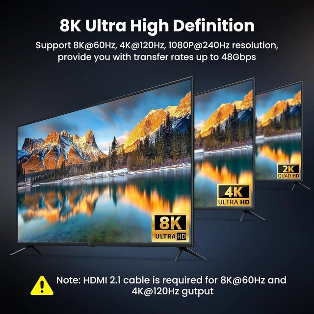 Alt view image 4 of 7 - 8K HDMI 2.1 Switch 4 in 1 Out 48Gbps, 4K@240Hz 4K@120Hz 144Hz HDMI Switcher Selector with Remote Control, Supports VRR ALLM QFT HDCP 2.3 for PS5, Xbox Series X, PC, Monitor