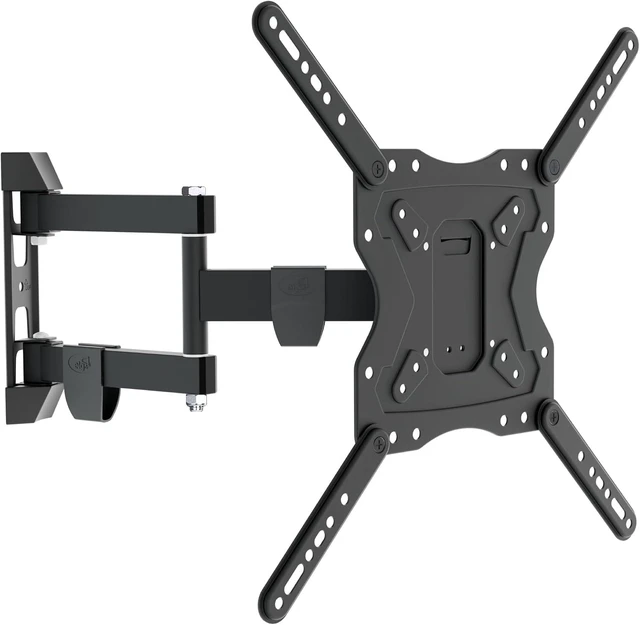 Main image of ELG Full Motion TV Wall Mount, 26"-65" TVs up to 66.1 lbs, 16" Reach, 3-Joint Arm, Swivel, Tilt, VESA 75x75 to 400x400mm, Pre-Assembled, Carbon Steel, Black