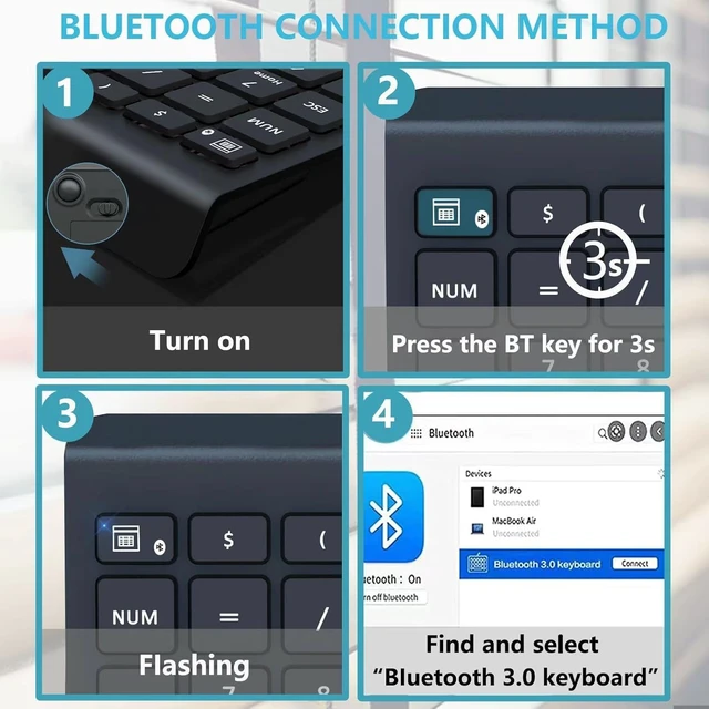 Alt view image 3 of 7 - Lekvey Bluetooth Number Pad, Wireless Numeric Keypad for Laptop