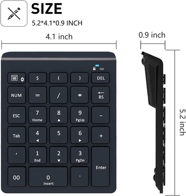 Alt view image 7 of 7 - Lekvey Bluetooth Number Pad, Wireless Numeric Keypad for Laptop