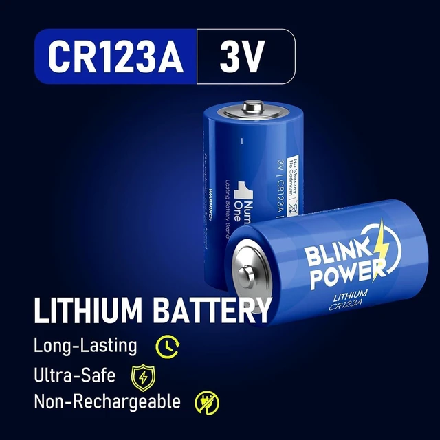Alt view image 2 of 6 - Blinkspower CR123A 3V Lithium Battery 6 Pack, 1700mAh 3 Volt 123 Batteries, Longest Lasting for Flashlight and Security DeviceNon-Rechargeable