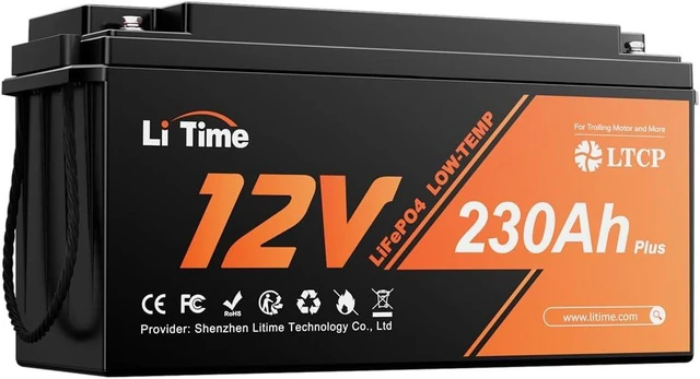 Main image of Litime 12V 230Ah Plus Lithium LiFePO4 RV Battery, 4000+ Deep Cycles Battery, 200A BMS, 2944Wh Energy, Perfect for Camper, Solar, Off-Grid,Van, Marine etc.