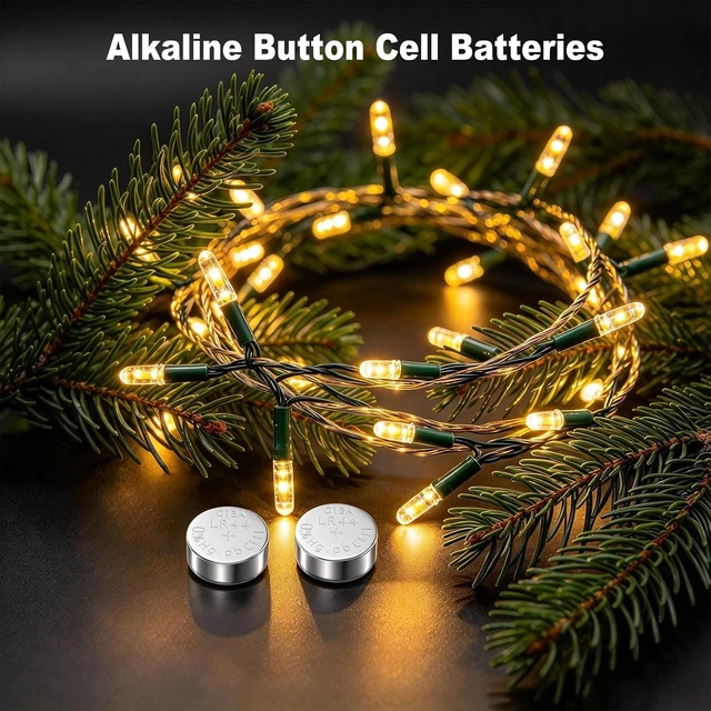 Alt view image 5 of 7 - DURNERGY LR44 Batteries 100 Pack, AG13 L1154F 357 303 SR44 A76, Premium Alkaline Battery 1.5V Button Coin Cell Batteries