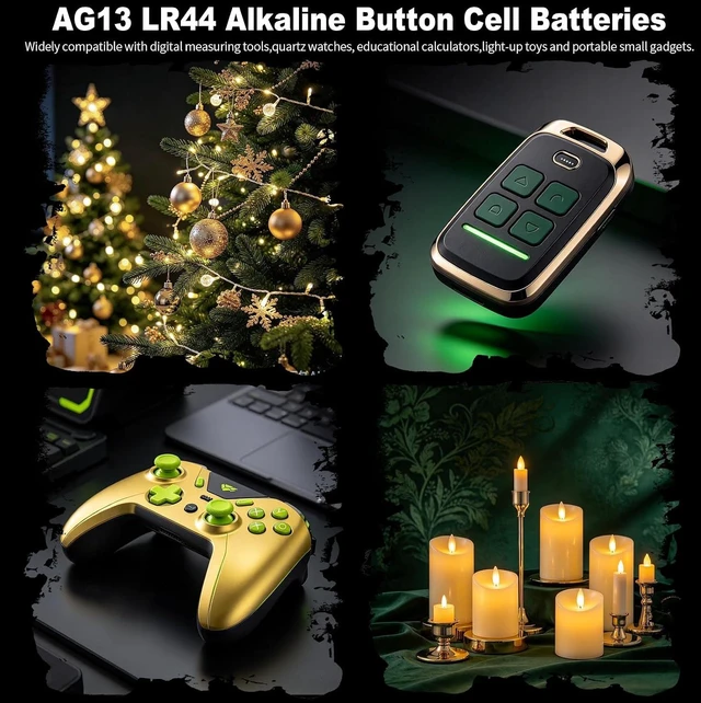 Alt view image 6 of 7 - DURNERGY LR44 Batteries 100 Pack, AG13 L1154F 357 303 SR44 A76, Premium Alkaline Battery 1.5V Button Coin Cell Batteries