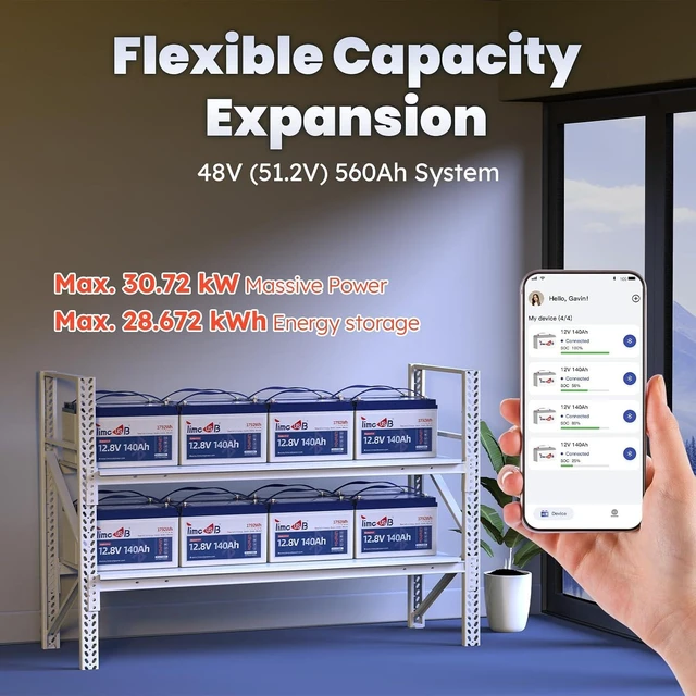 Alt view image 6 of 7 - Timeusb 12V 140Ah Bluetooth 5.0 LiFePO4 Lithium Battery for Marine, RV