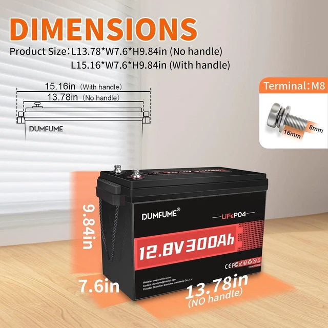 Alt view image 2 of 7 - 12V 300Ah Lithium LiFePO4 Battery With 200A BMS 15000+ Deep Cycles