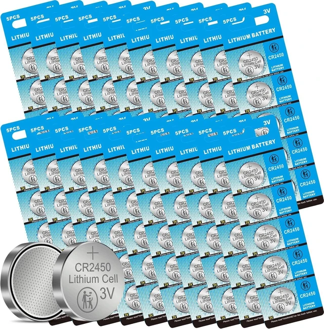 Main image of CR2450 Lithium Battery 3 Volt 600mAh Coin Button Cell 100 Pack