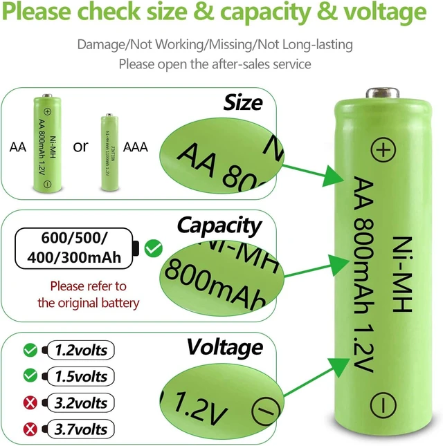 Alt view image 5 of 7 - JINTION AA Rechargeable Batteries, Double A 800mAh High Capacity 1.2V Solar Lights Ni-MH AA Pre-Charged Battery for Solar Lantern, String Lights, Pathway Light (AA-800mAh-12pack)