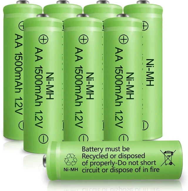 Main image of AA Rechargeable Batteries NIMH 1.2V Double A 1500mAh High Capacity Battery Low Self Discharge for Solar Lights Lantern String Light, Pack of 8