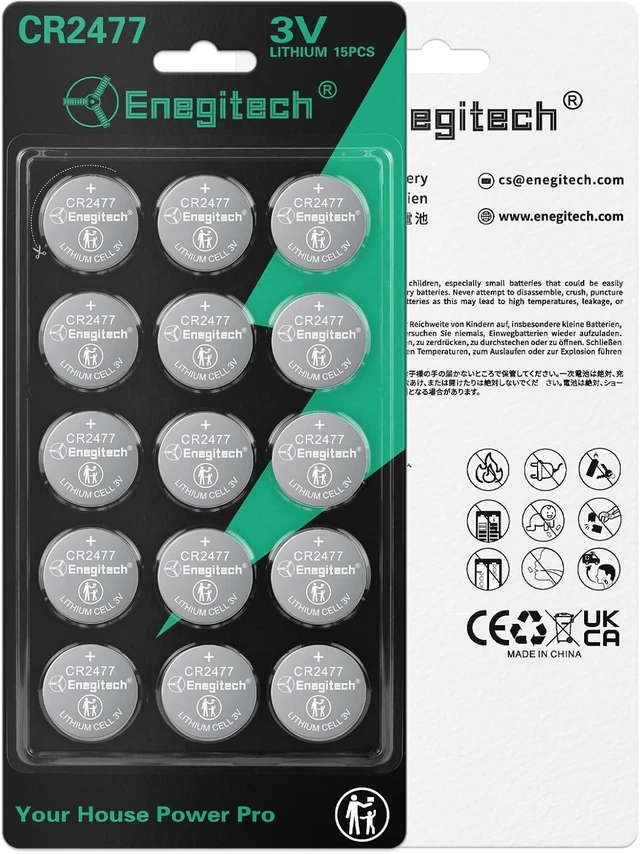 Alt view image 6 of 6 - Enegitech CR2477 3V Lithium Battery, 2477 Coin Batteries 15 Pack