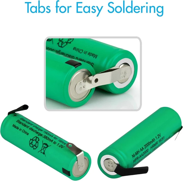 Alt view image 5 of 7 - Tenergy AA 1.2V NiMH 2000mAh Flat Top Rechargeable AA Batteries with Tabs, 10 Pack