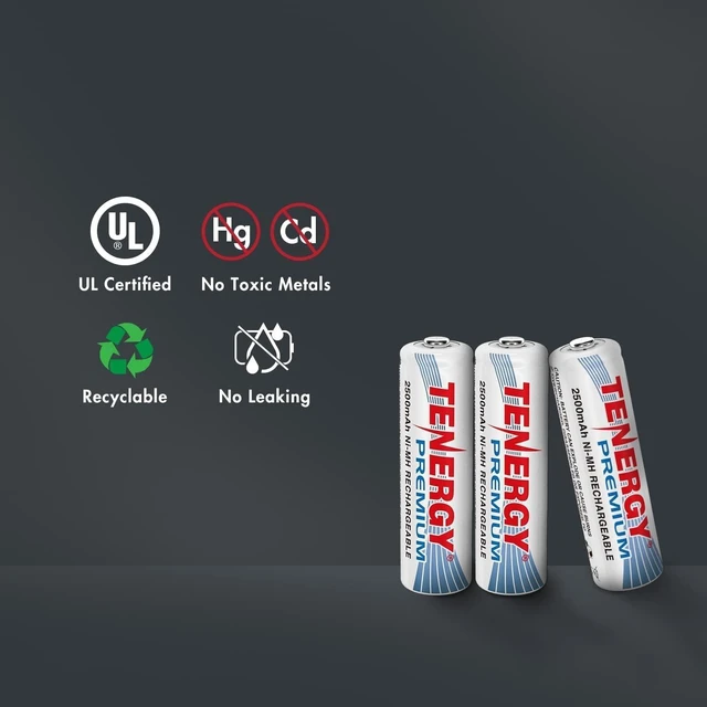 Alt view image 7 of 7 - Tenergy Premium High Capacity NiMH Rechargeable Battery Combo, 12xAA and 12xAAA Rechargeable Batteries, 24 Pack