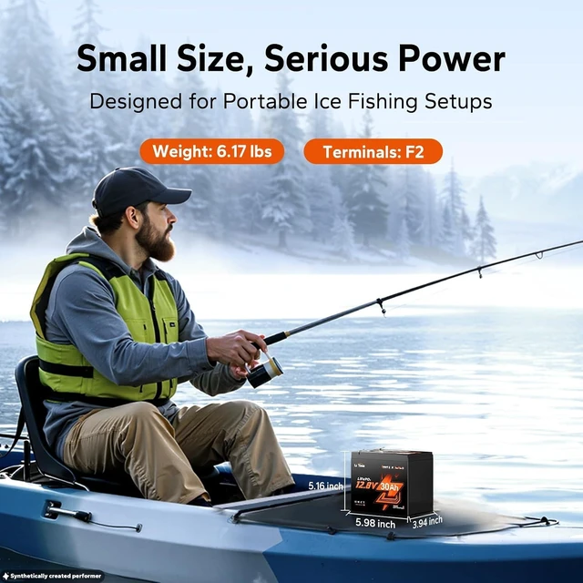 Alt view image 2 of 7 - LiTime 12V 30Ah Ice Fishing & Portable LiFePO4 Battery for Fish Finder