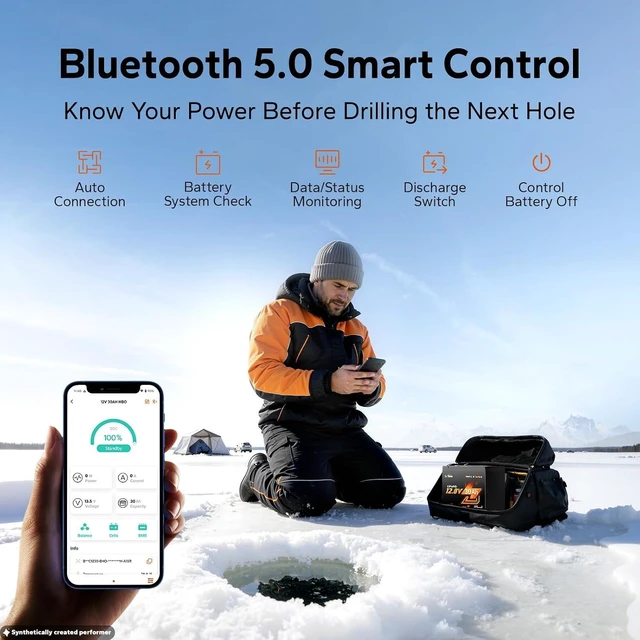 Alt view image 4 of 7 - LiTime 12V 30Ah Ice Fishing & Portable LiFePO4 Battery for Fish Finder