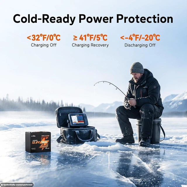 Alt view image 6 of 7 - LiTime 12V 30Ah Ice Fishing & Portable LiFePO4 Battery for Fish Finder