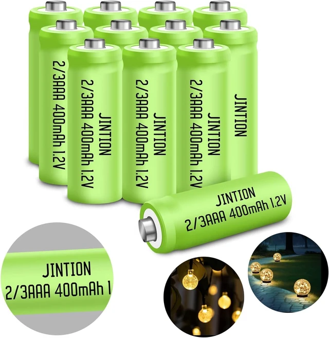 Main image of 2/3AAA Rechargeable Ni-MH 1.2v 400mAh Batteries,12 Pack (Not AAA Size)