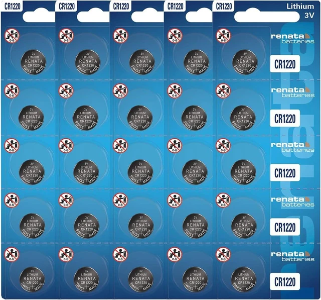 Main image of Renata CR1220 Batteries - 3V Lithium Coin Cell 1220 Battery (25 Count)
