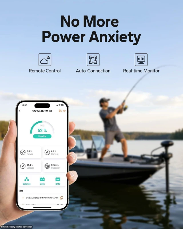 Alt view image 3 of 7 - LiTime 12V 50Ah Trolling Motors LiFePO4 Lithium Battery for Fish Finder
