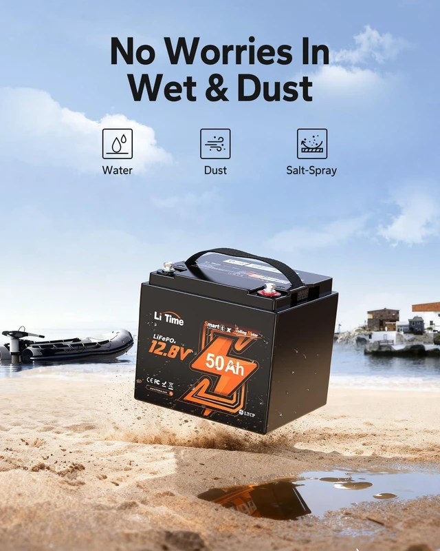 Alt view image 4 of 7 - LiTime 12V 50Ah Trolling Motors LiFePO4 Lithium Battery for Fish Finder