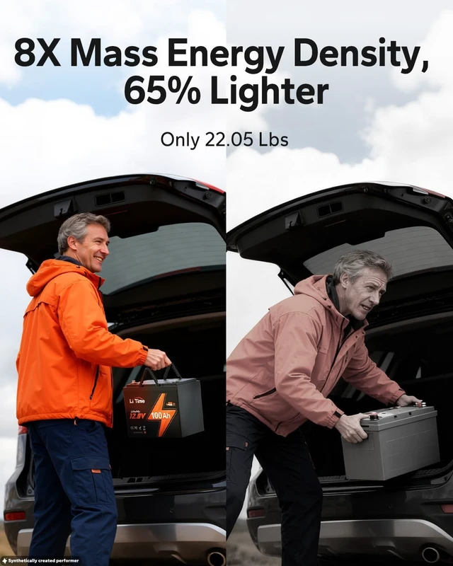 Alt view image 4 of 7 - Litime 12v 100Ah RV LiFePO4 Lithium Battery for Van, Marine, Off-Grid