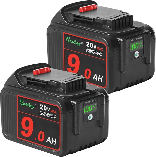 Main image of waitley 2 Pack 20V 9.0Ah Replacement Battery Compatible with Dewalt Tools